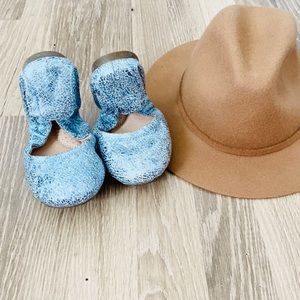 New Imus Macabee Metallic Blue Flats